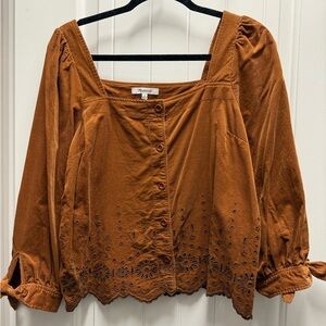Madewell Women's Brown Button-Up Top